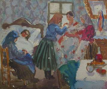 D. Pintér József: Gyermekágyas (VKM_K_2005.16.54.) D. Pintér József: Gyermekágyas (VKM_K_2005.16.54.)